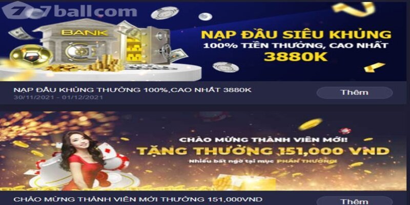 7Ball Nạp đầu siêu khủng lên tới 3880k